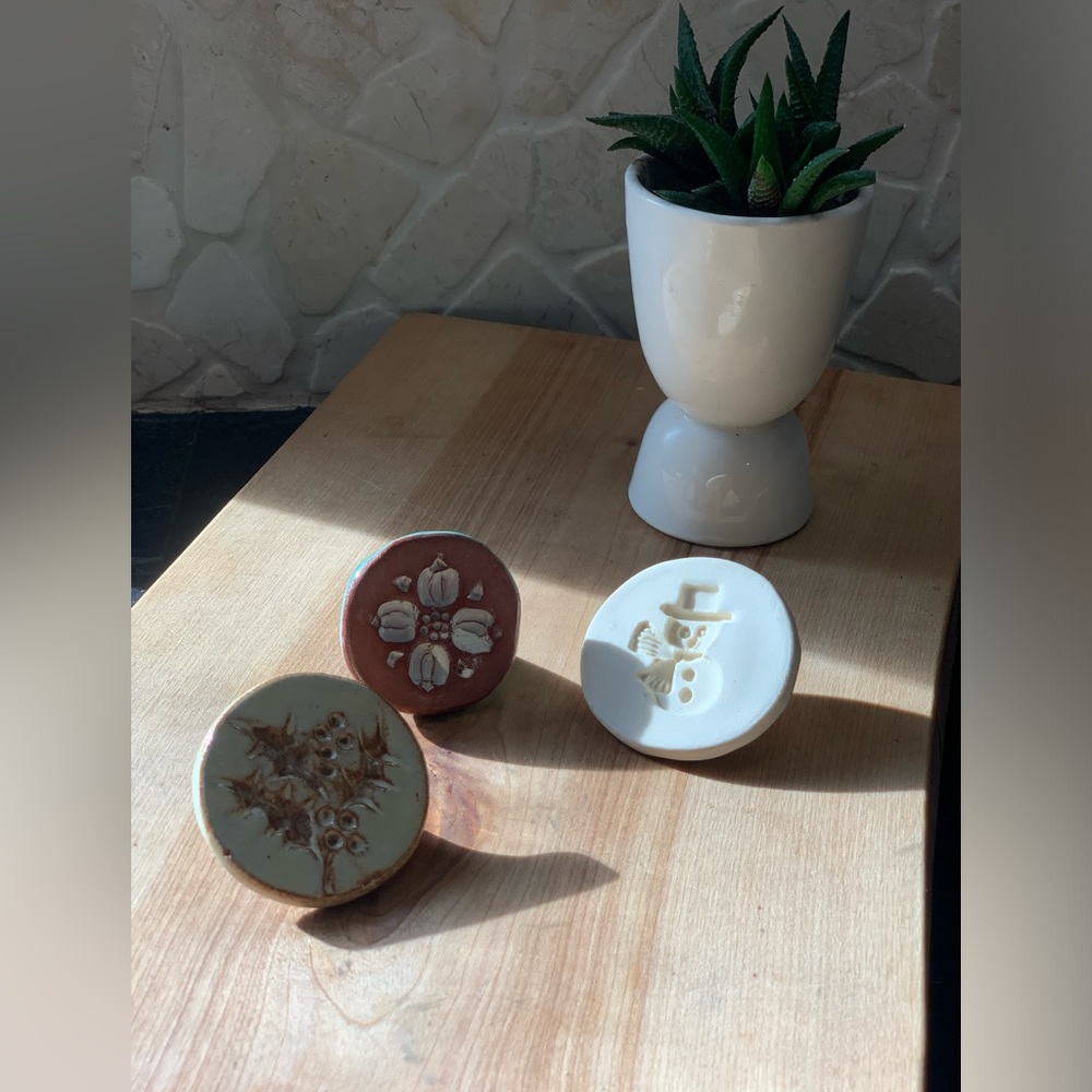 CERAMIC | Vintage Cookie Stamps | Set of 3